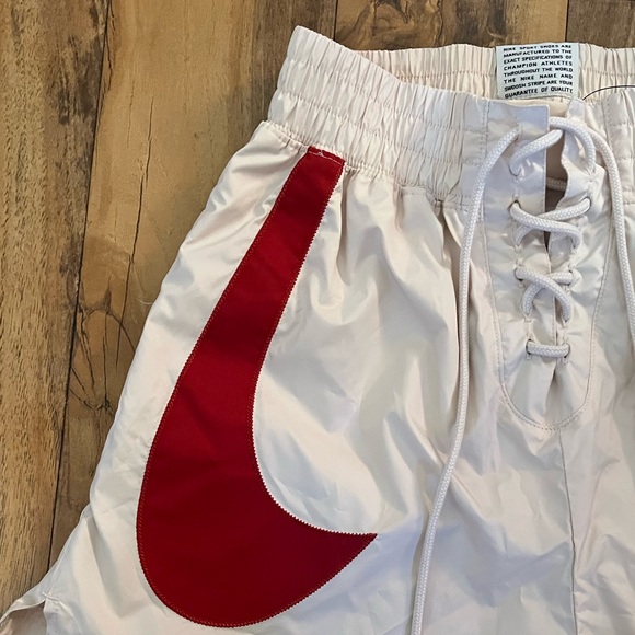 Nike Loose Fit High Rise Off-White and Red Boxing Shorts Size XS NWT - Picture 3 of 5